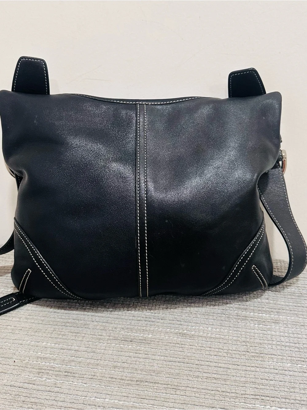Vintage Coach Soho Hippie Black Leather Hobo Shoulder Bag 9549 Y2K Authentic